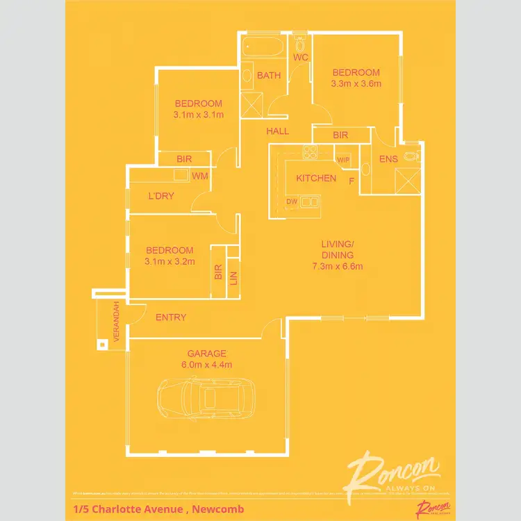 Floorplan of Homely house listing, 1/5 Charlotte Avenue, Newcomb VIC 3219