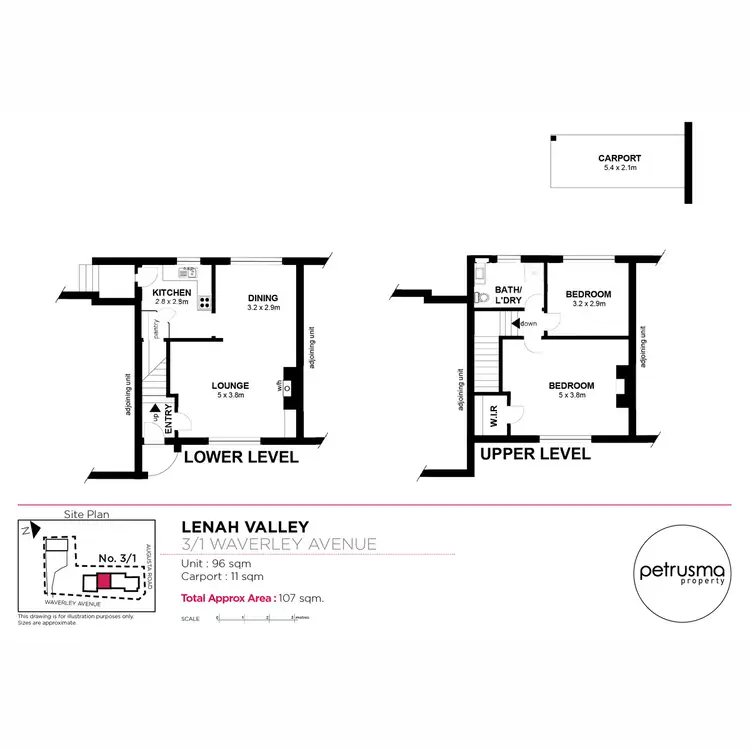 Floorplan of Homely unit listing, 3/1 Waverley Avenue, Lenah Valley TAS 7008