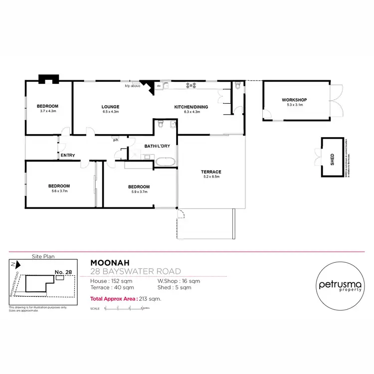 Floorplan of Homely house listing, 28 Bayswater Road, Moonah TAS 7009