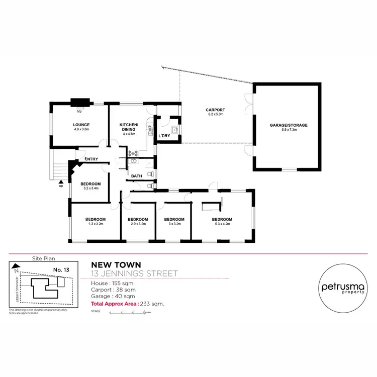 Floorplan of Homely house listing, 13 Jennings Street, New Town TAS 7008