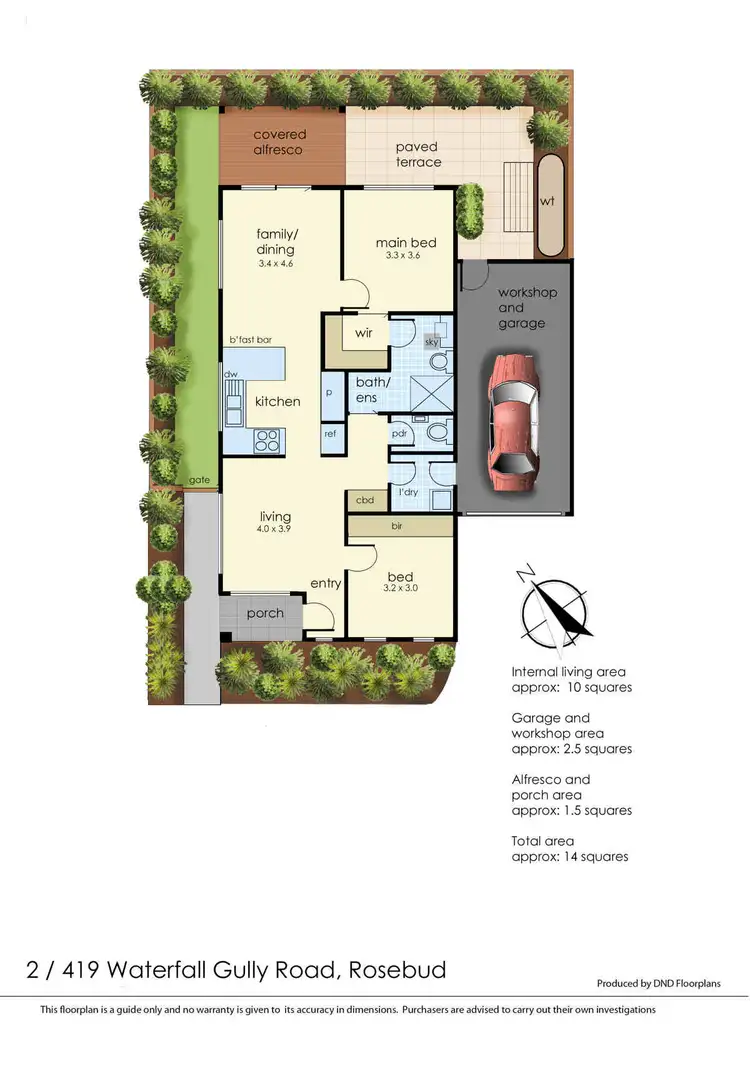 Floorplan of Homely unit listing, 2/419 Waterfall Gully Road, Rosebud VIC 3939