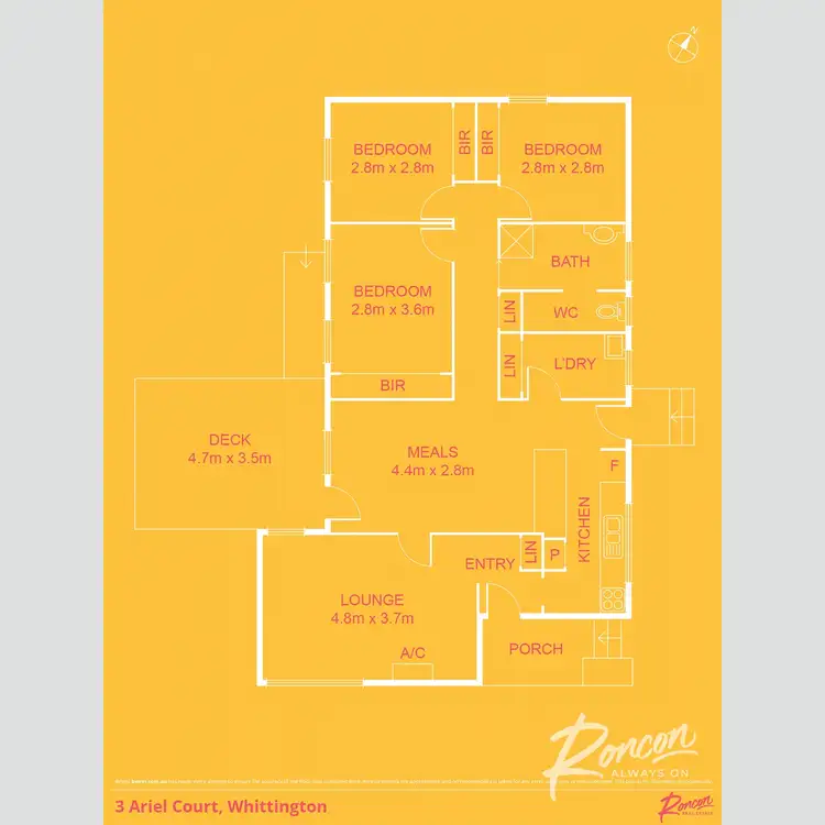 Floorplan of Homely house listing, 3 Ariel Court, Whittington VIC 3219