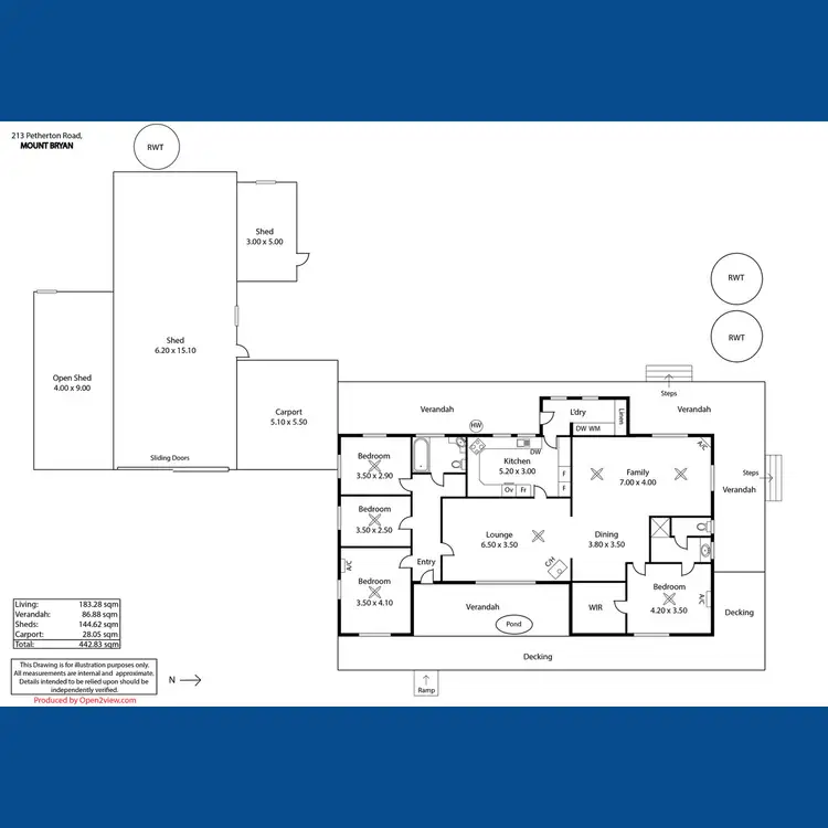 Floorplan of Homely house listing, 213 Petherton Road, Mount Bryan SA 5418