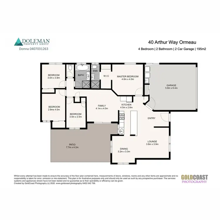 Floorplan of Homely house listing, 40 Arthur Way, Ormeau QLD 4208