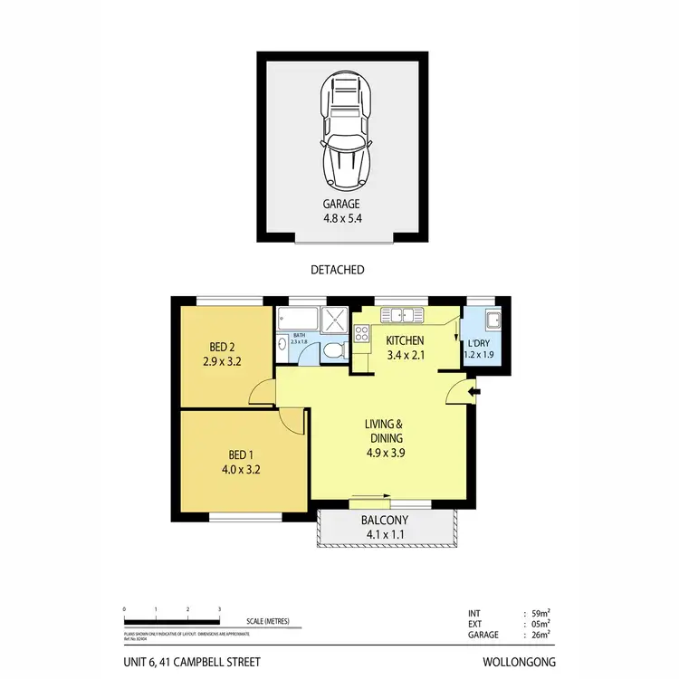 Floorplan of Homely apartment listing, 6/41 Campbell Street, Wollongong NSW 2500