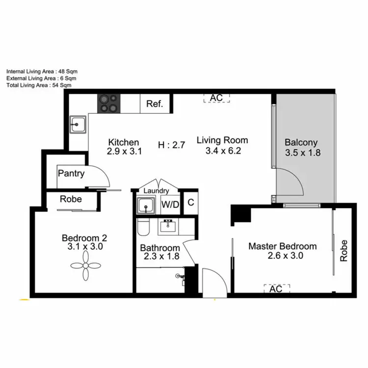 Floorplan of Homely apartment listing, 477 Boundary Street, Spring Hill QLD 4000