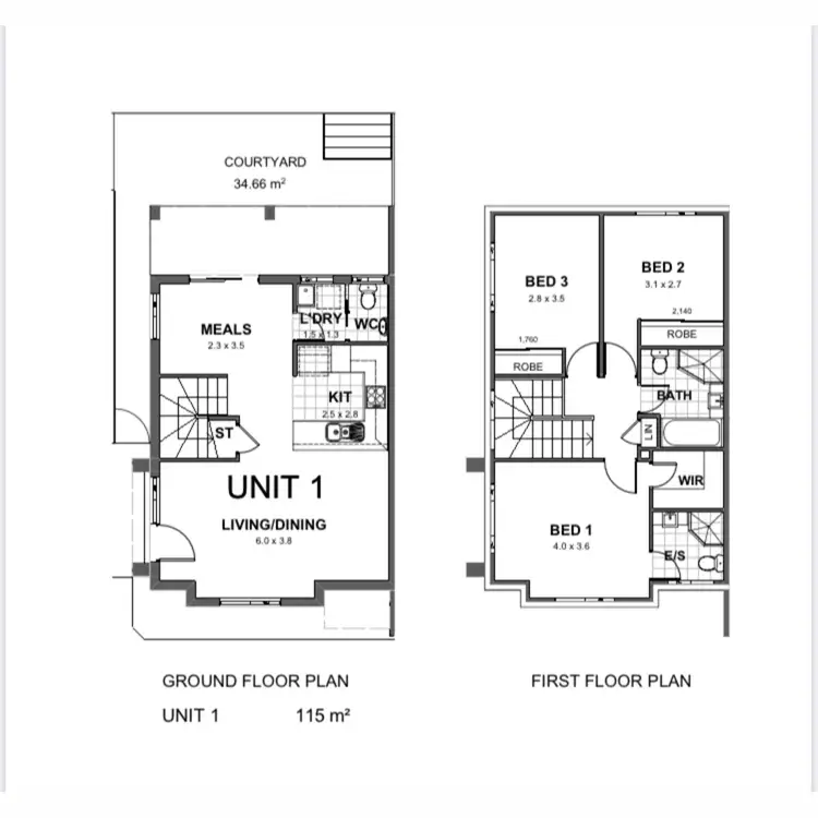 Floorplan of Homely townhouse listing, 1/27-31 Canberra Street, Oxley Park NSW 2760