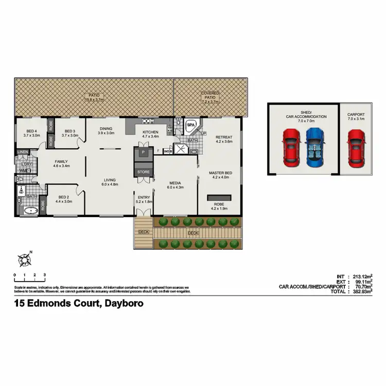Floorplan of Homely house listing, 15 Edmonds Court, Dayboro QLD 4521