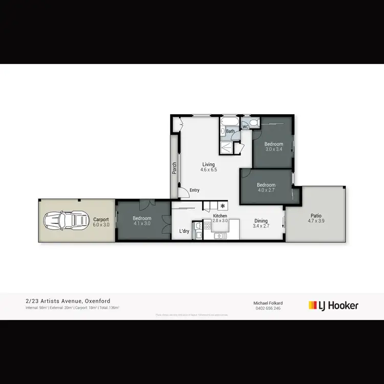 Floorplan of Homely semi-detached listing, 2/23 Artists Avenue, Oxenford QLD 4210