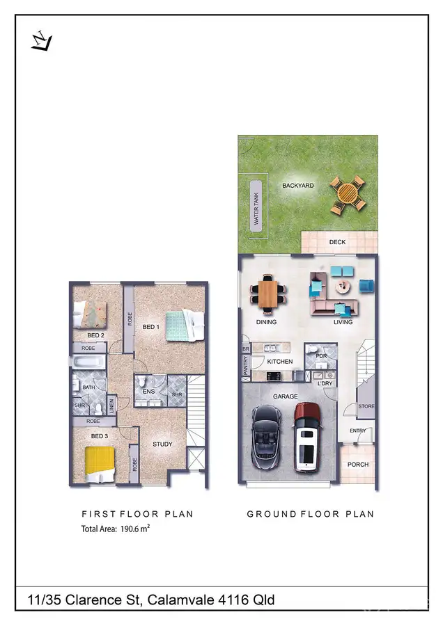 Floorplan of Homely townhouse listing, 11/35 Clarence Street, Calamvale QLD 4116