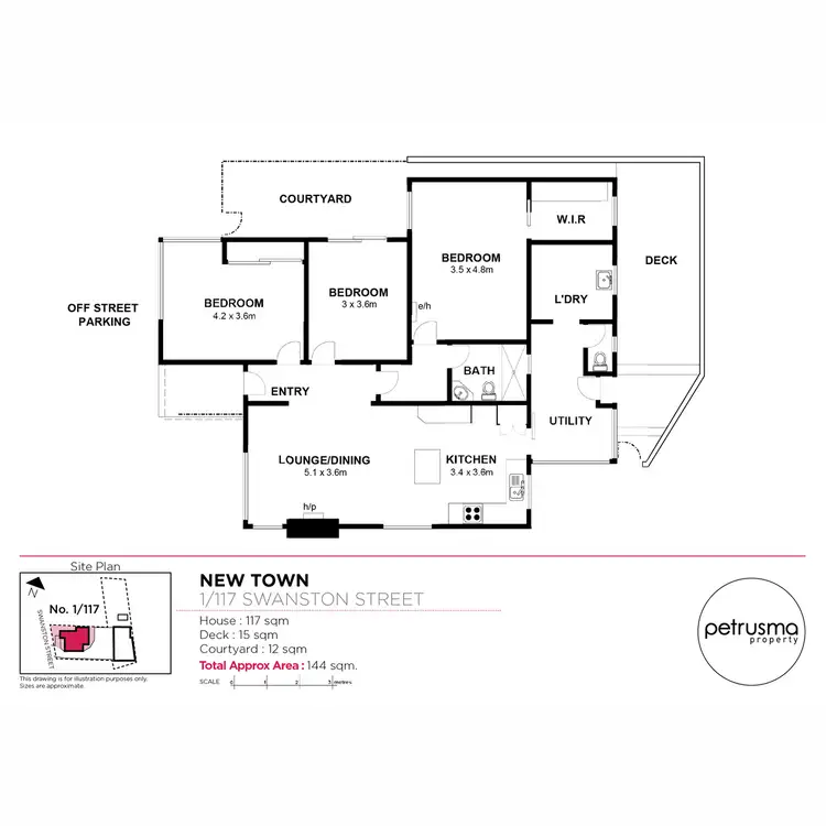 Floorplan of Homely unit listing, 117A Swanston Street, New Town TAS 7008