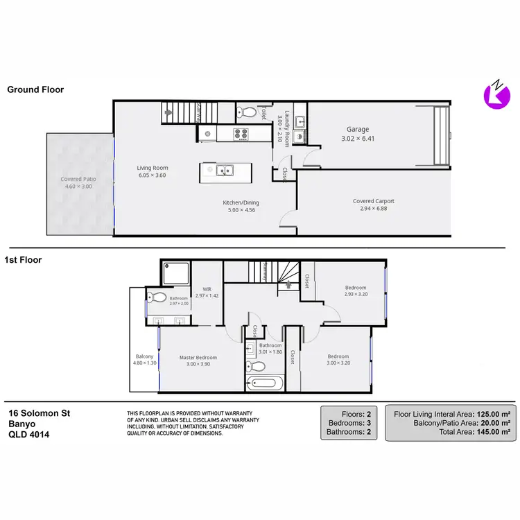 Floorplan of Homely townhouse listing, 16 Solomon Street, Banyo QLD 4014