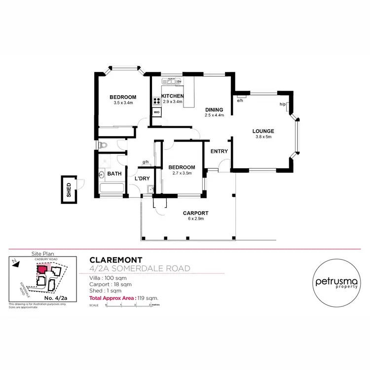 Floorplan of Homely unit listing, 4/2A Somerdale Road, Claremont TAS 7011