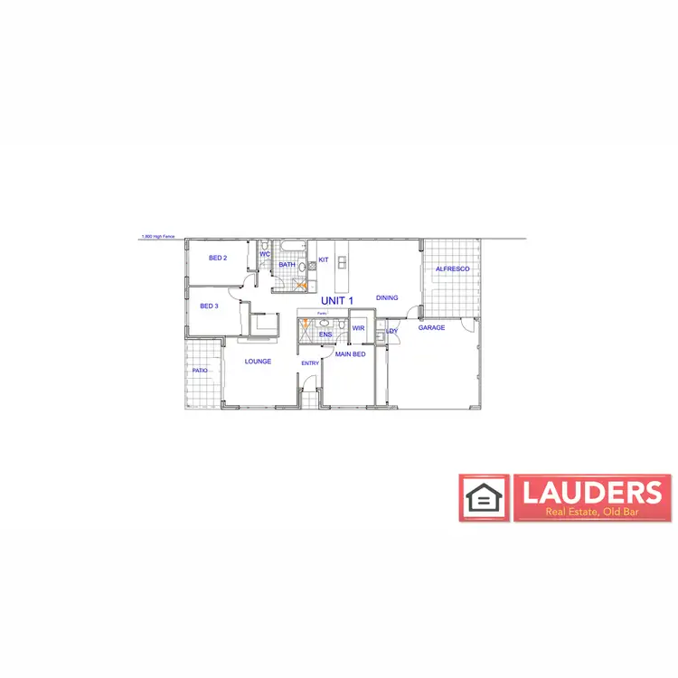 Floorplan of Homely semi-detached listing, 1/20 Bunyan Avenue, Old Bar NSW 2430