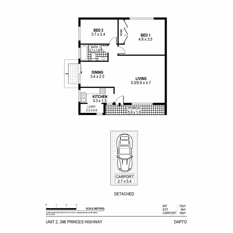 Floorplan of Homely unit listing, 2/396 Princes Highway, Dapto NSW 2530