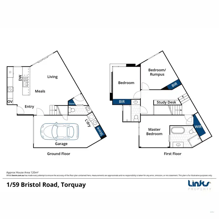 Floorplan of Homely townhouse listing, 1/59 Bristol Road, Torquay VIC 3228