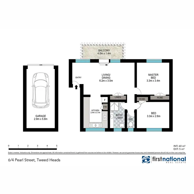 Floorplan of Homely unit listing, 6/4 Pearl Street, Tweed Heads NSW 2485