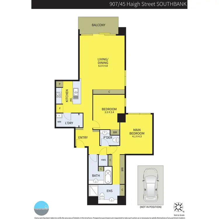 Floorplan of Homely apartment listing, 907/45 Haig Street, Southbank VIC 3006