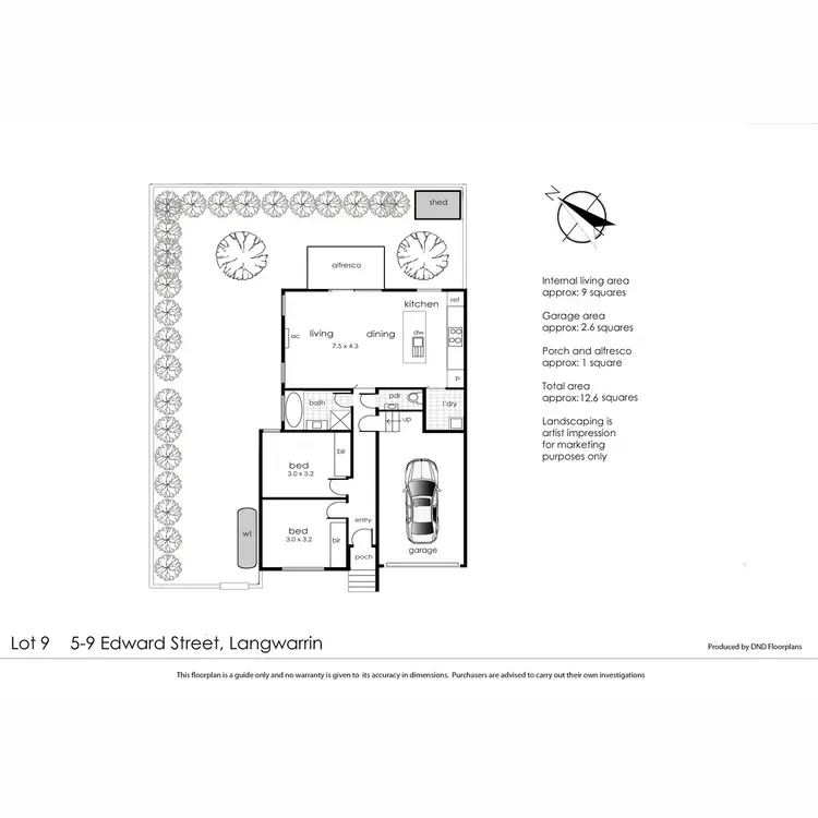 Floorplan of Homely unit listing, Lot 9/5-9 Edward Street, Langwarrin VIC 3910