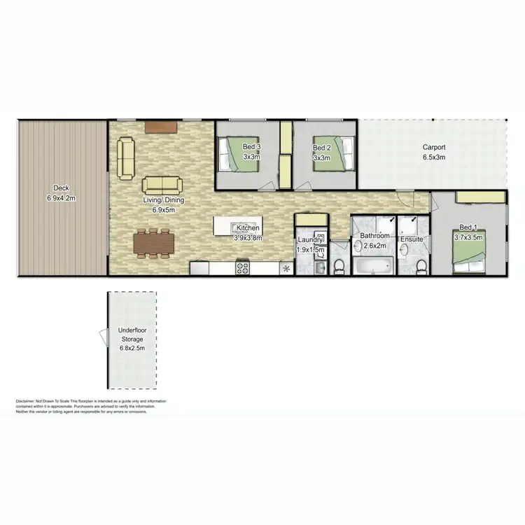 Floorplan of Homely semi-detached listing, 5/73 Foch Street, Mowbray TAS 7248