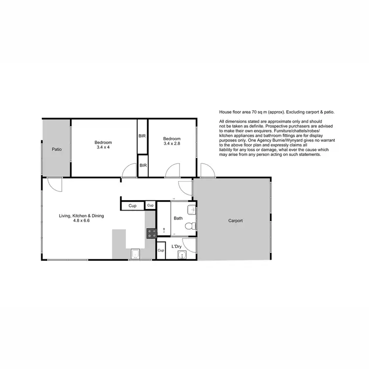 Floorplan of Homely unit listing, 1/10 Ann Place, Ocean Vista TAS 7320