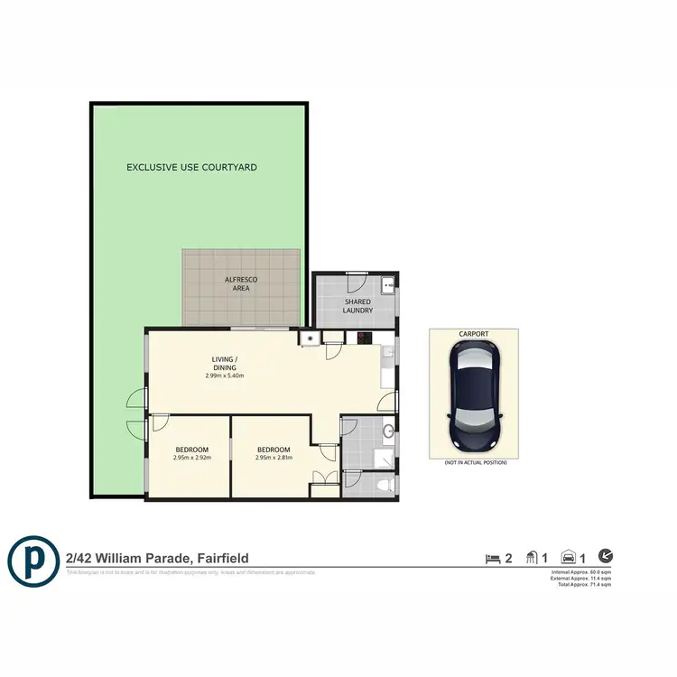 Floorplan of Homely apartment listing, 2/42 William Parade, Fairfield QLD 4103