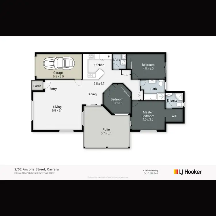 Floorplan of Homely semi-detached listing, 2/52 Ancona Street, Carrara QLD 4211