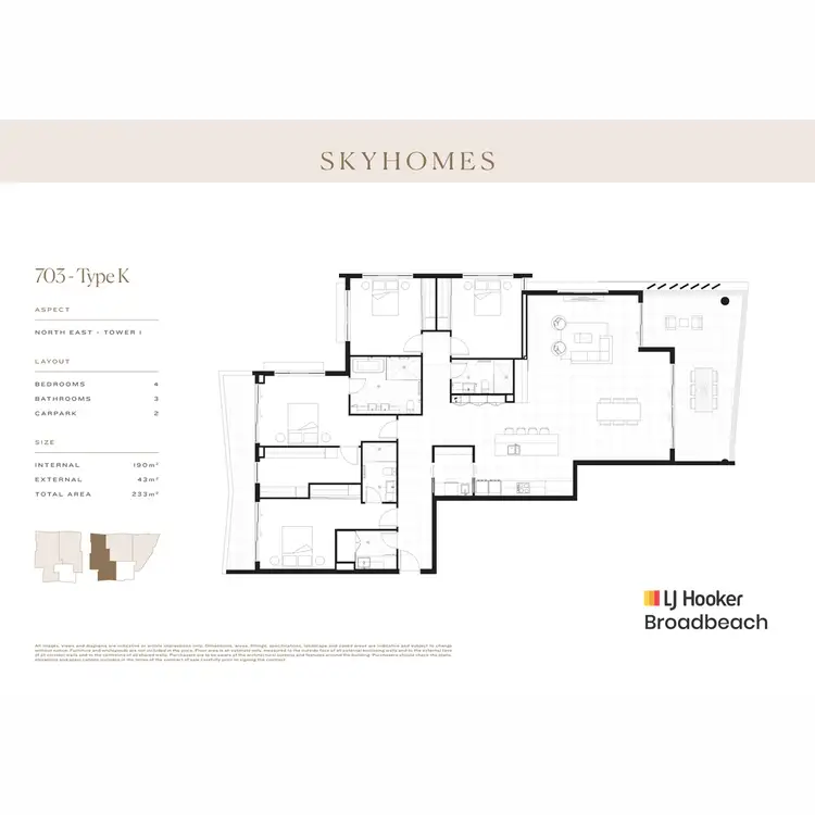 Floorplan of Homely apartment listing, 703/601 The Glades Drive, Robina QLD 4226