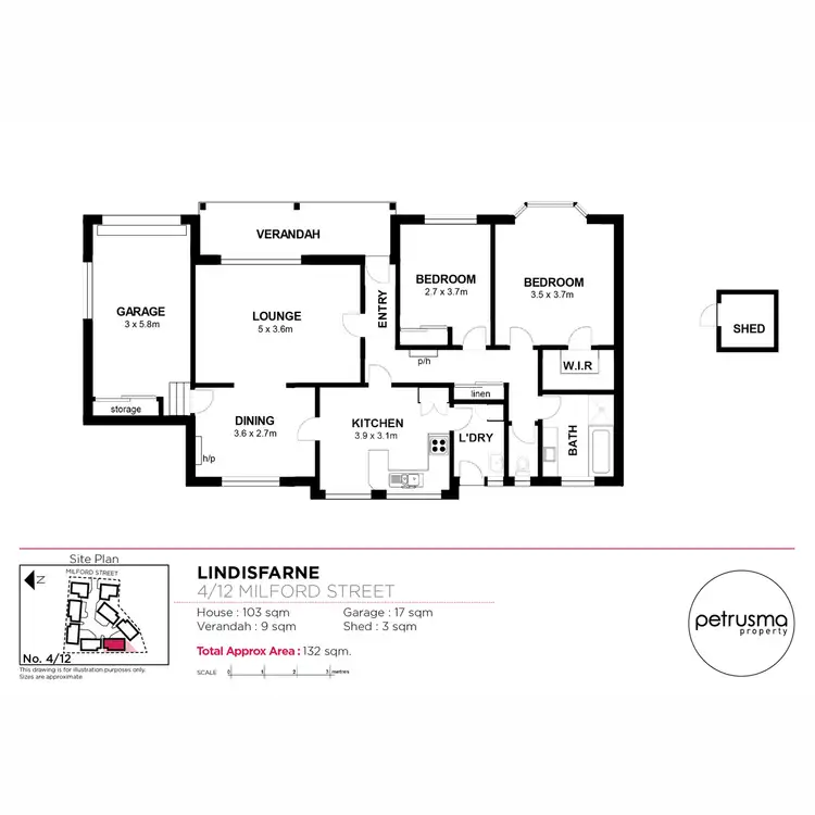 Floorplan of Homely unit listing, 4/12 Milford Street, Lindisfarne TAS 7015