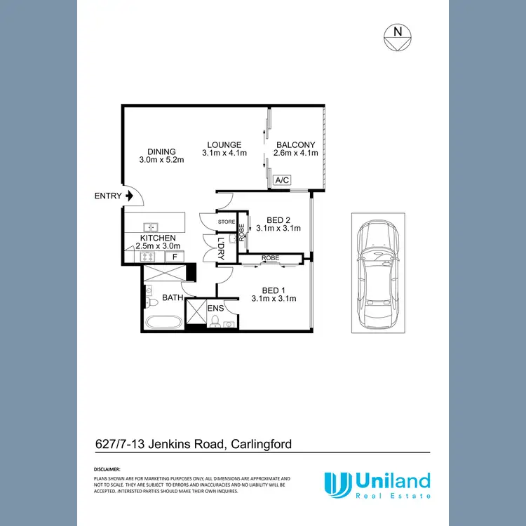 Floorplan of Homely apartment listing, 627/7 Jenkins Road, Carlingford NSW 2118