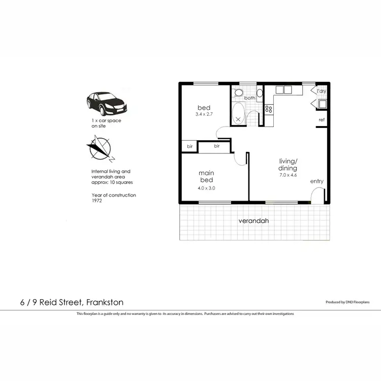 Floorplan of Homely unit listing, 6/9 Reid Street, Frankston VIC 3199