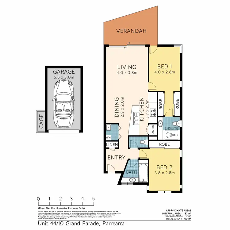Floorplan of Homely apartment listing, 44/10 Grand Parade, Kawana Island QLD 4575