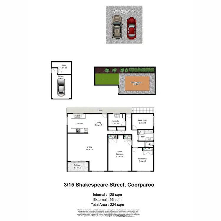 Floorplan of Homely unit listing, 3/15 Shakespeare Street, Coorparoo QLD 4151