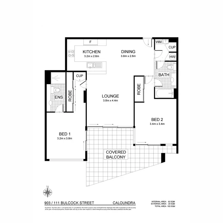 Floorplan of Homely unit listing, 903/111 Bulcock Street, Caloundra QLD 4551