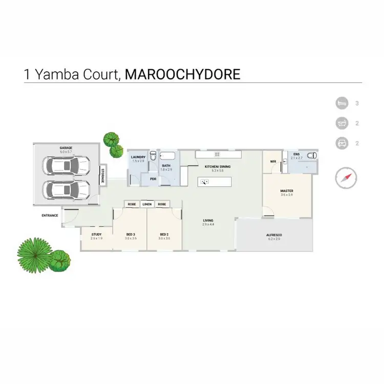 Floorplan of Homely house listing, 1 Yamba Court, Maroochydore QLD 4558