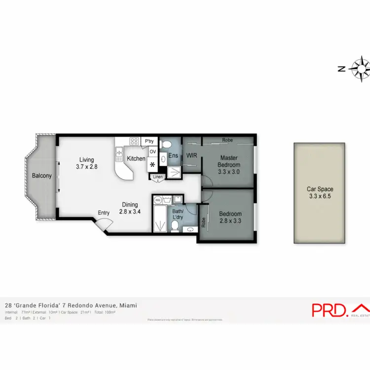Floorplan of Homely apartment listing, 28/7 Redondo Avenue, Miami QLD 4220