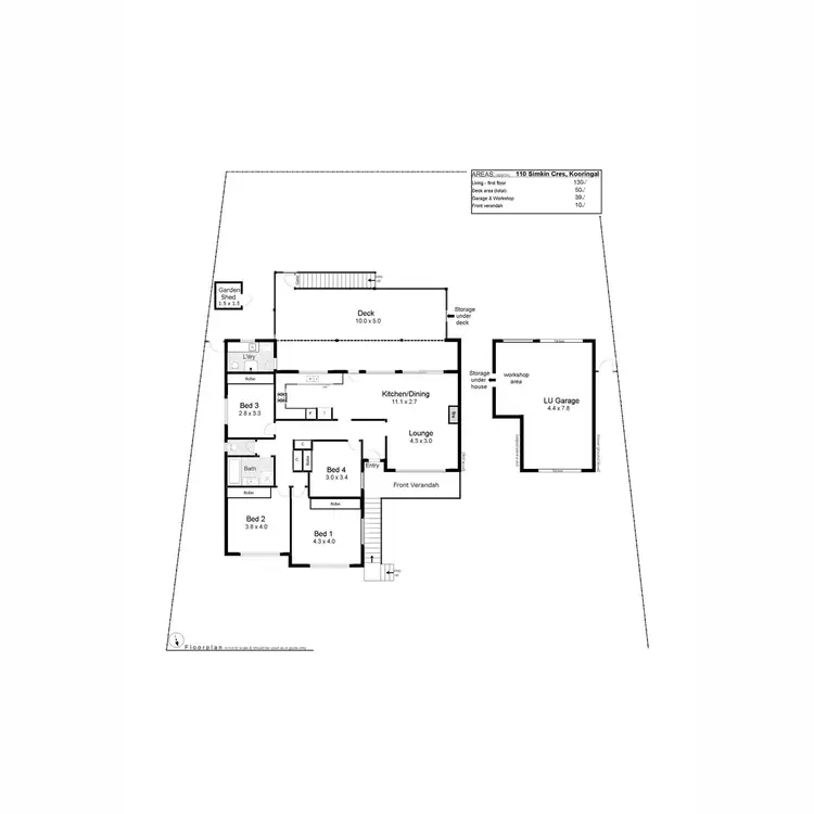 Floorplan of Homely house listing, 110 Simkin Crescent, Kooringal NSW 2650