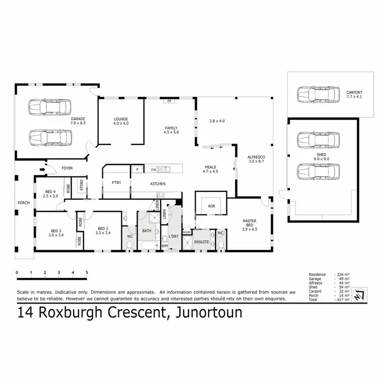 Floorplan of Homely house listing, 14 Roxburgh Crescent, Junortoun VIC 3551
