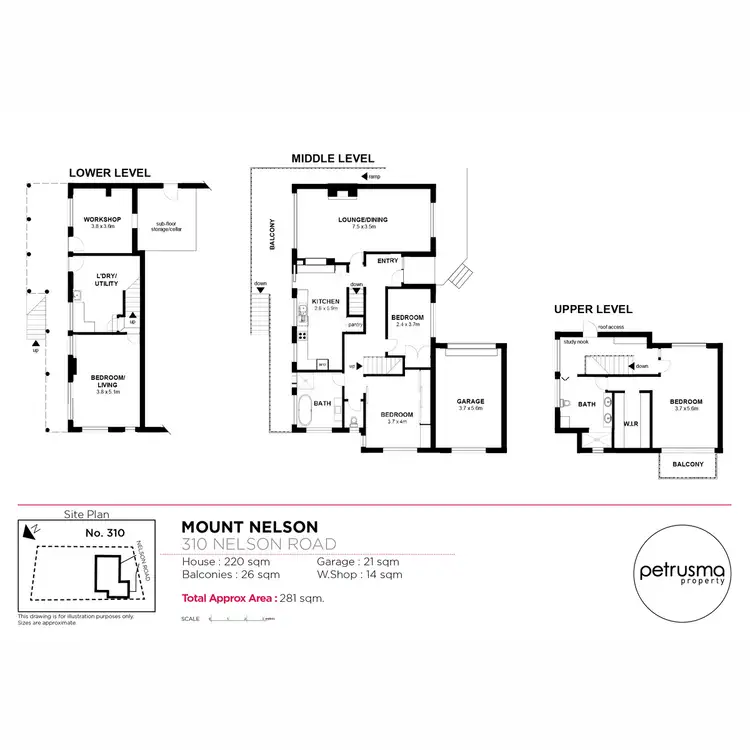 Floorplan of Homely house listing, 310 Nelson Road, Mount Nelson TAS 7007