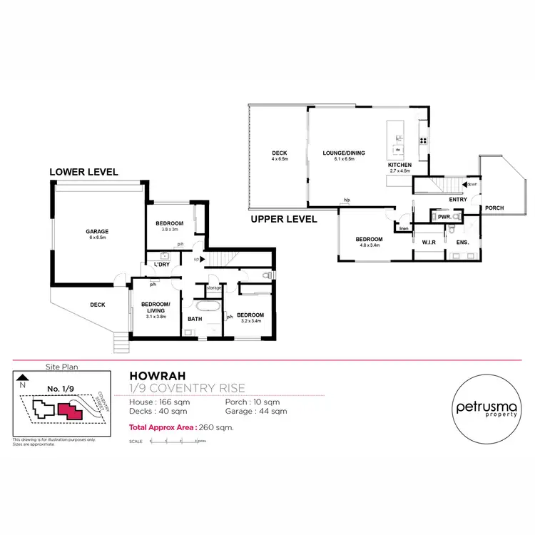 Floorplan of Homely townhouse listing, 1 & 2/9 Coventry Rise, Howrah TAS 7018