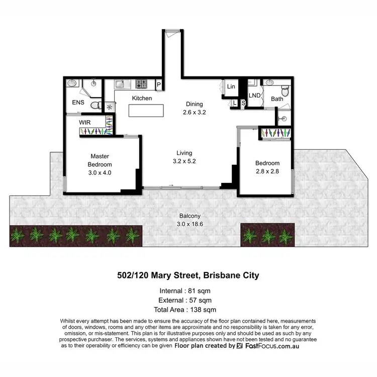 Floorplan of Homely apartment listing, 502/120 Mary Street, Brisbane City QLD 4000