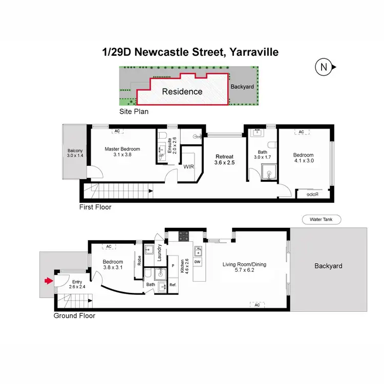 Floorplan of Homely townhouse listing, 1/29D Newcastle Street, Yarraville VIC 3013