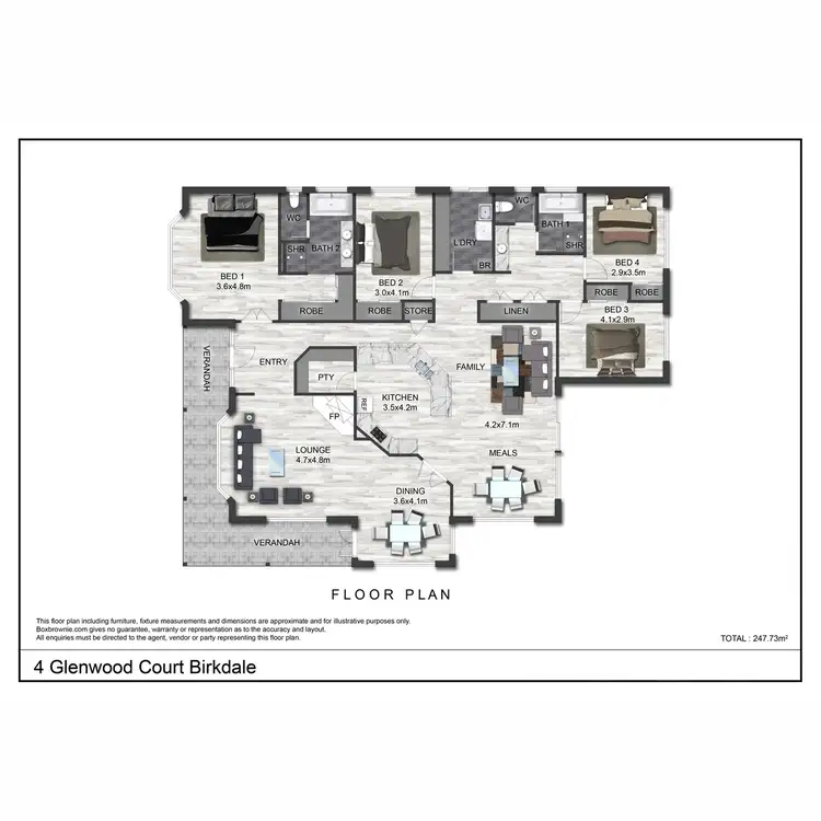 Floorplan of Homely house listing, 4 Glenwood Court, Birkdale QLD 4159