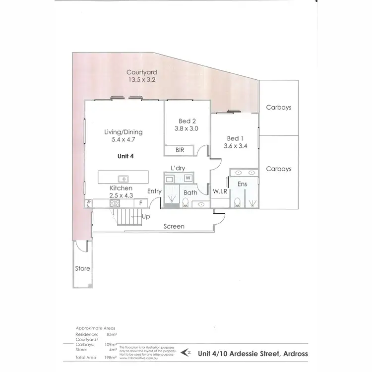 Floorplan of Homely apartment listing, 4/10 Ardessie Street, Ardross WA 6153