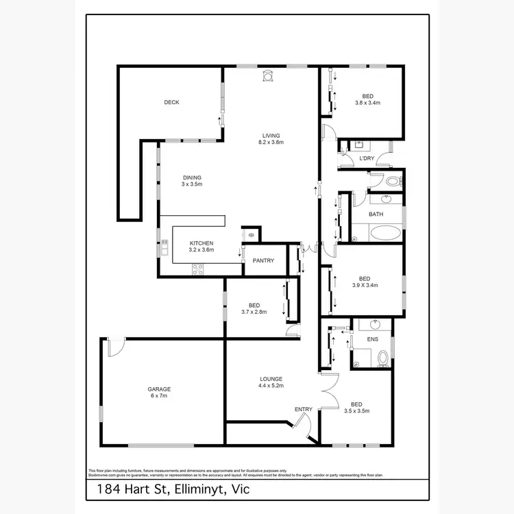 Floorplan of Homely house listing, 184 Hart Street, Elliminyt VIC 3250