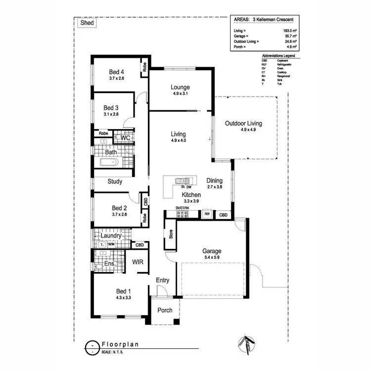 Floorplan of Homely house listing, 3 Kellerman Crescent, Boorooma NSW 2650