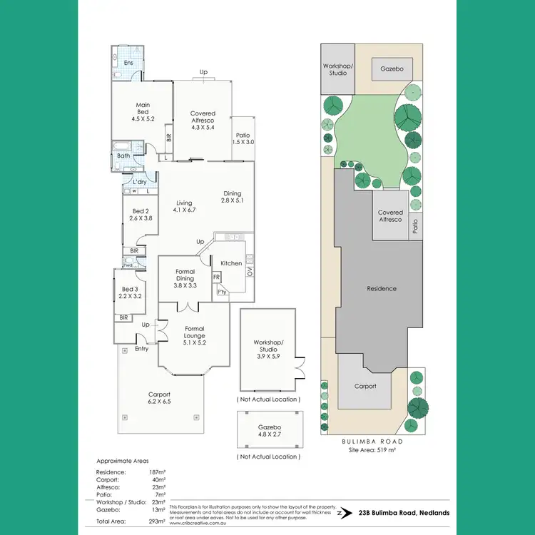 Floorplan of Homely semi-detached listing, 23B Bulimba Road, Nedlands WA 6009