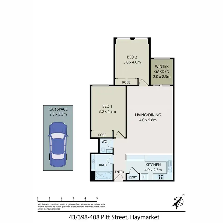 Floorplan of Homely apartment listing, 43/398-408 Pitt Street, Haymarket NSW 2000