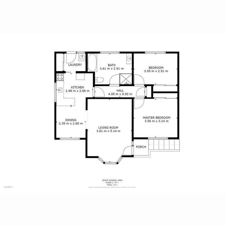 Floorplan of Homely unit listing, 2/12 Harlow Road, Lutana TAS 7009