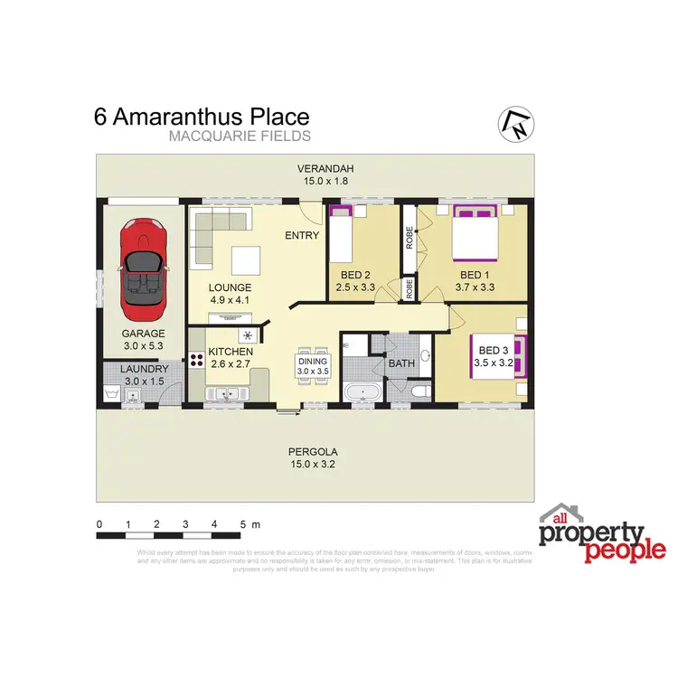 Floorplan of Homely house listing, 6 Amaranthus Place, Macquarie Fields NSW 2564